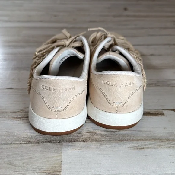 Cole Haan Cream Floral Sneakers with Gold Flower Eyelets - Picture 4 of 7